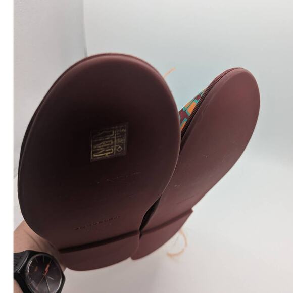 La Double J Boudoir Slipper Puzzle Bordeaux Faille Ostrich Feather Mule Small - Picture 7 of 15